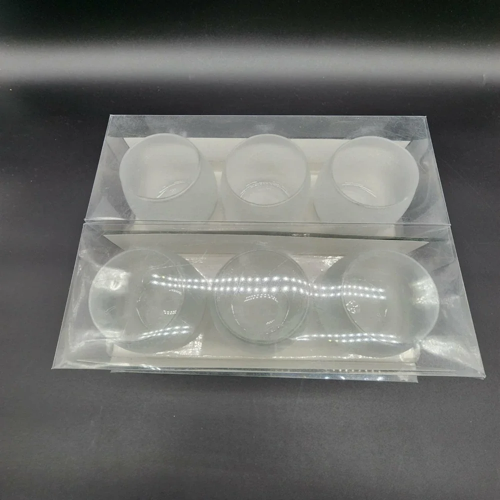 Hobby‎ Lobby Festive Candle Holders Frosted White Glass Votive Set of 12 New